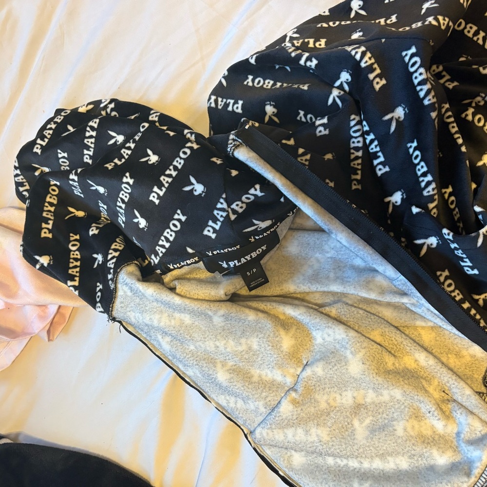 Playboy, soft Black and white zip up!